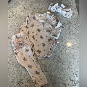 Baby girl matching set Jessica Simpson outfit matching set 3-6 months